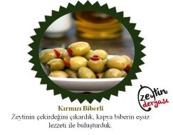 Kırmızı Biberli Yeşil Zeytin