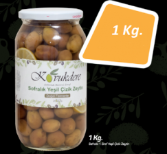 Sofralık Yeşil Çizik Zeytin 1 Kg.